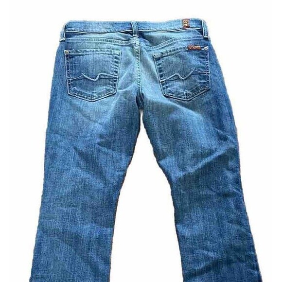 7 For All Mankind Medium Dark Wash Straight Leg Slim Jeans Size 25 Red Label - Picture 5 of 9